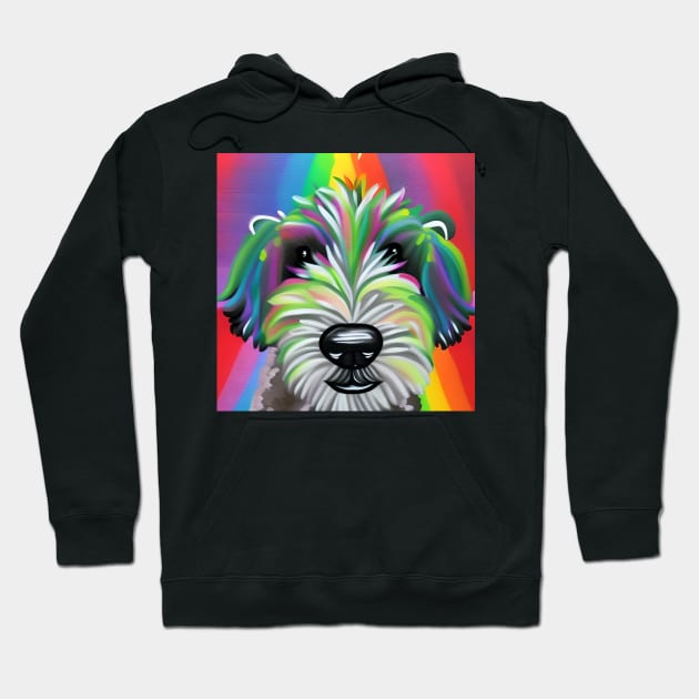 Sheepadoodle Rainbow Painting Hoodie by KayBee Gift Shop